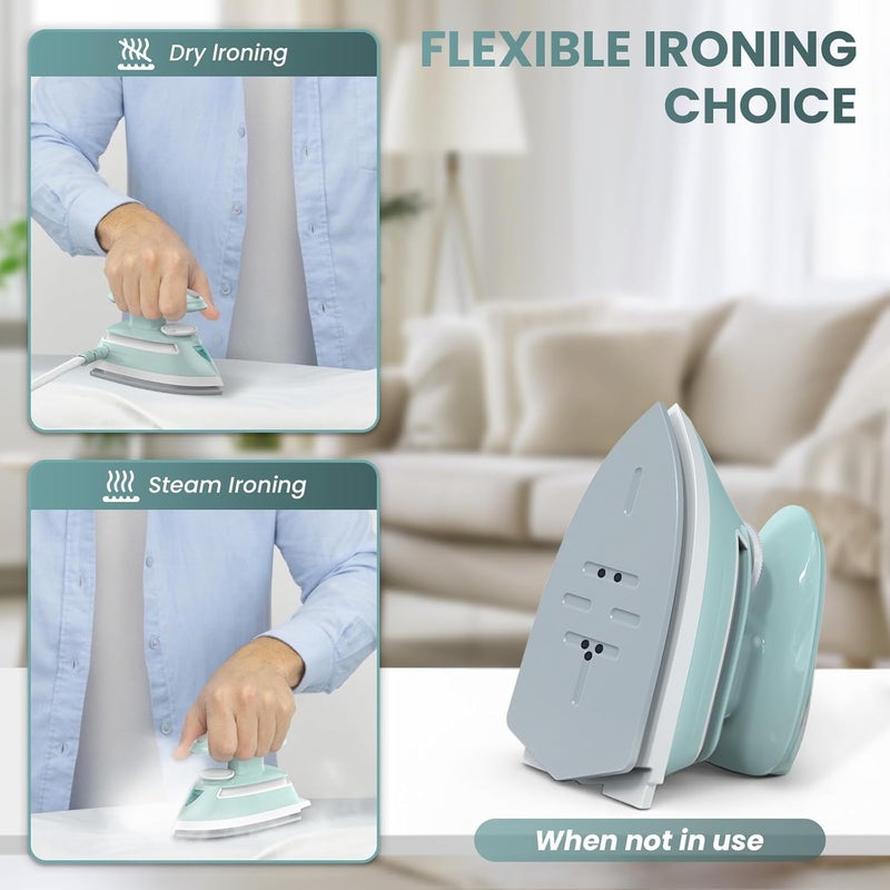 PIOMATIC Mini Travel Steam Iron for Clothes with Dual Voltage, Temperature Control, Non-Stick Soleplate and Cord Storage, Ideal for Sewing, Quilting and Handcraft - Image 4
